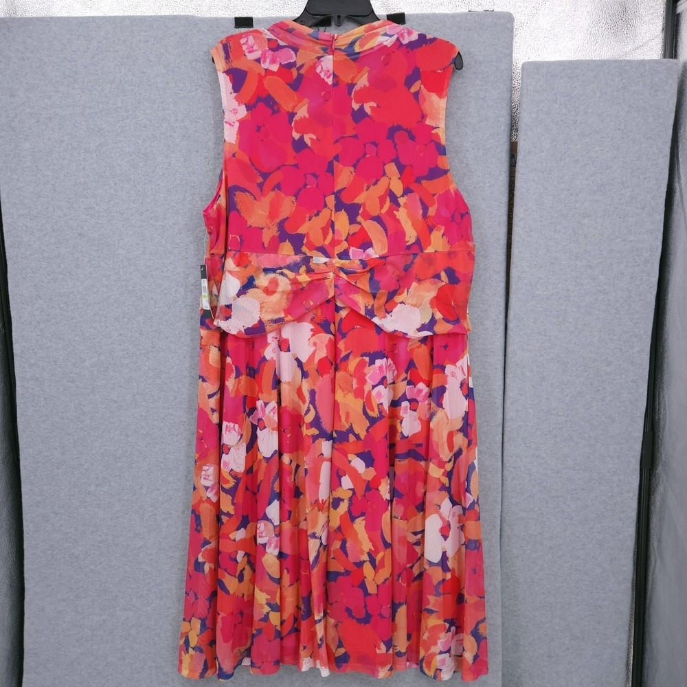 Jessica Howard Floral Surplice Neck Midi Pink Dress Womens Size 18W NWT - Picture 6 of 9